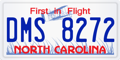 NC license plate DMS8272