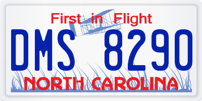 NC license plate DMS8290
