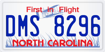 NC license plate DMS8296