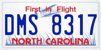NC license plate DMS8317