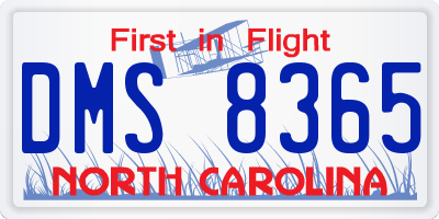 NC license plate DMS8365