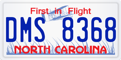 NC license plate DMS8368
