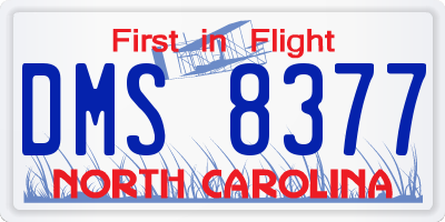 NC license plate DMS8377