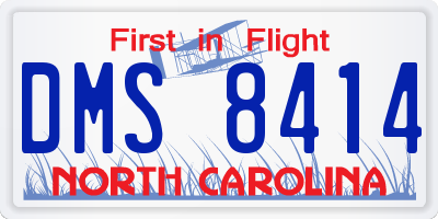 NC license plate DMS8414
