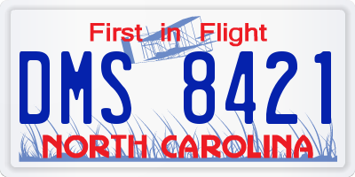 NC license plate DMS8421