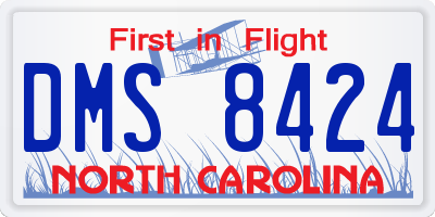 NC license plate DMS8424