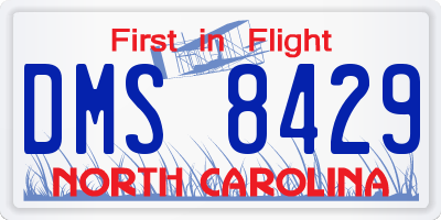NC license plate DMS8429