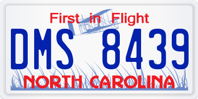 NC license plate DMS8439