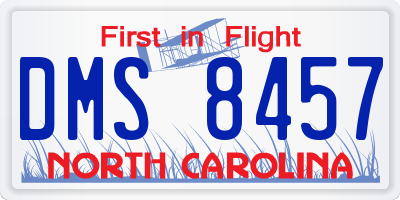 NC license plate DMS8457