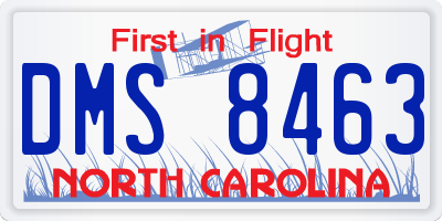NC license plate DMS8463