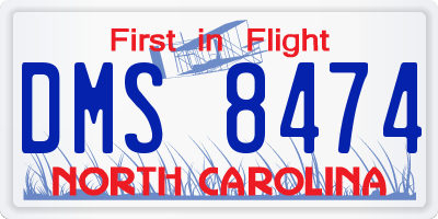 NC license plate DMS8474