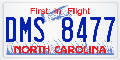 NC license plate DMS8477
