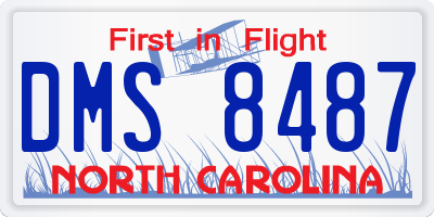 NC license plate DMS8487