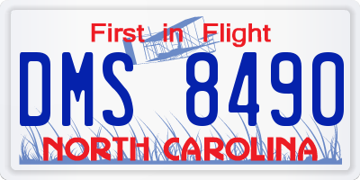 NC license plate DMS8490