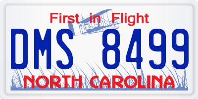 NC license plate DMS8499