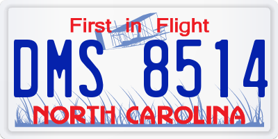 NC license plate DMS8514