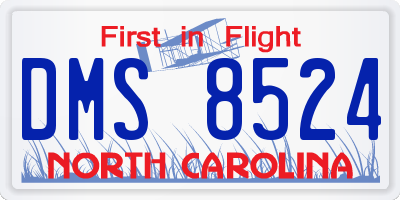 NC license plate DMS8524