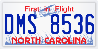 NC license plate DMS8536