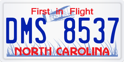 NC license plate DMS8537