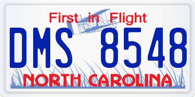NC license plate DMS8548
