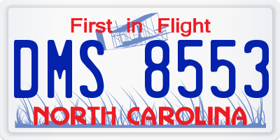 NC license plate DMS8553