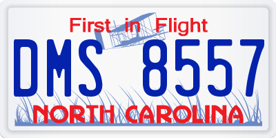 NC license plate DMS8557
