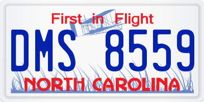 NC license plate DMS8559