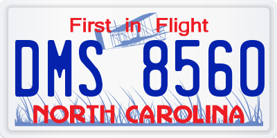 NC license plate DMS8560
