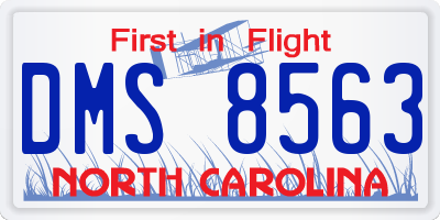 NC license plate DMS8563