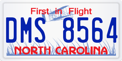 NC license plate DMS8564