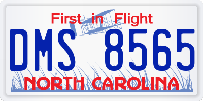 NC license plate DMS8565