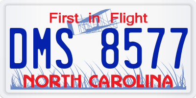 NC license plate DMS8577