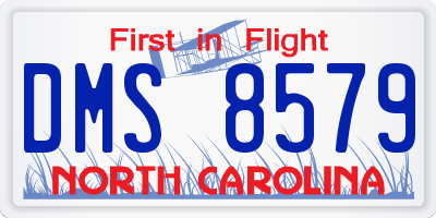 NC license plate DMS8579