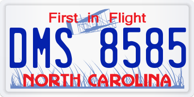 NC license plate DMS8585