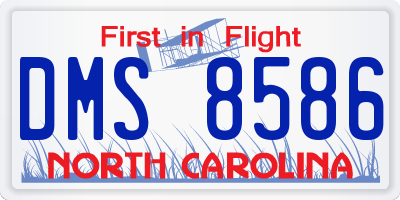 NC license plate DMS8586