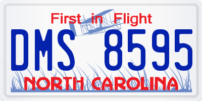 NC license plate DMS8595