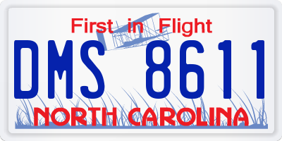 NC license plate DMS8611