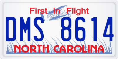 NC license plate DMS8614