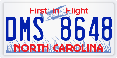 NC license plate DMS8648