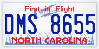 NC license plate DMS8655