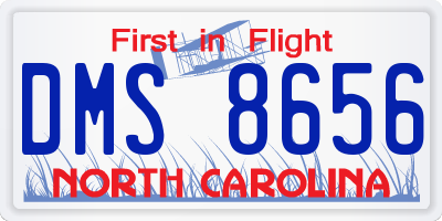 NC license plate DMS8656