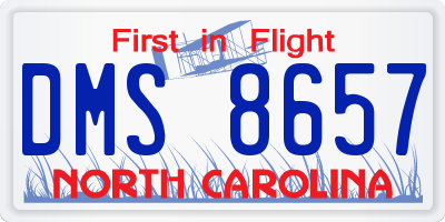 NC license plate DMS8657