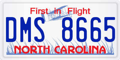 NC license plate DMS8665