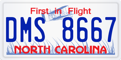 NC license plate DMS8667