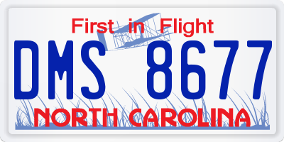 NC license plate DMS8677