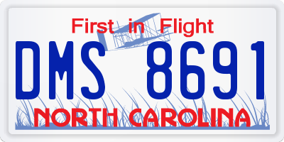 NC license plate DMS8691