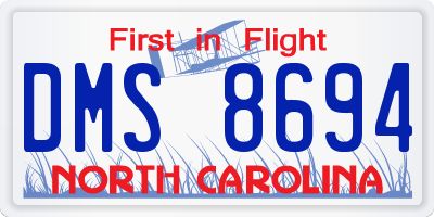 NC license plate DMS8694