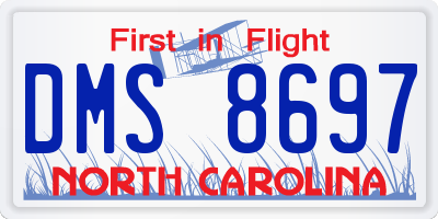 NC license plate DMS8697