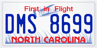 NC license plate DMS8699