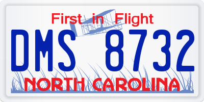 NC license plate DMS8732
